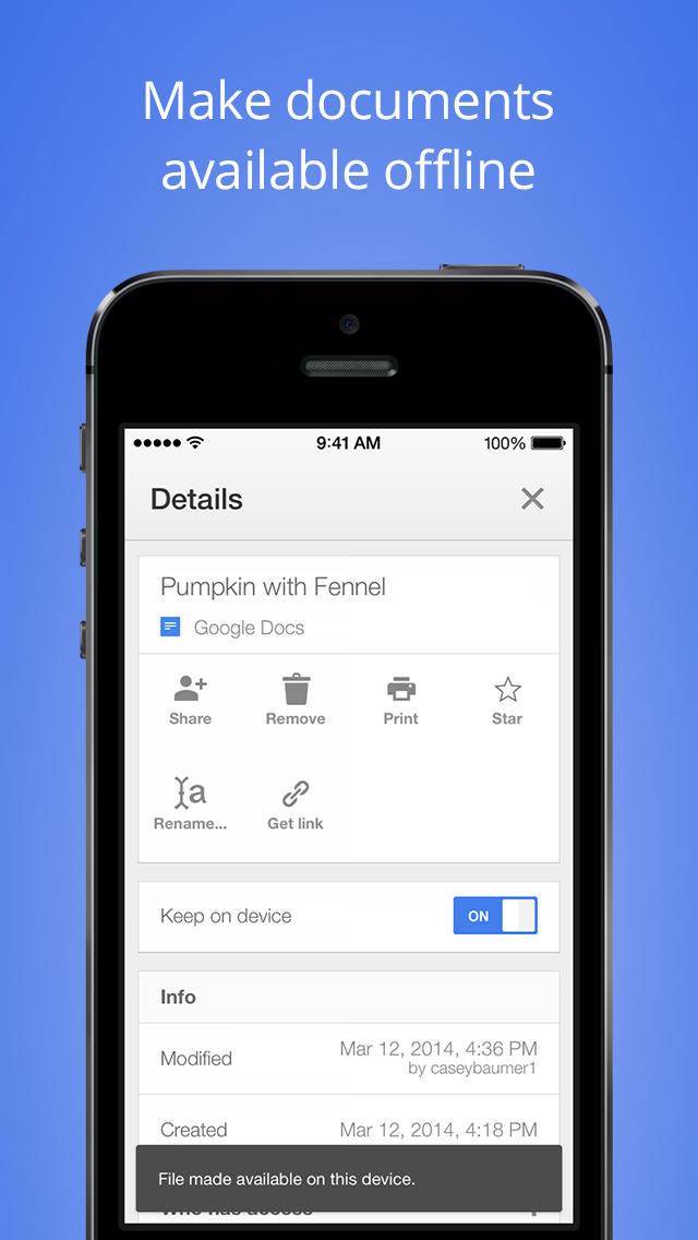 Google Docs App Released for iOS