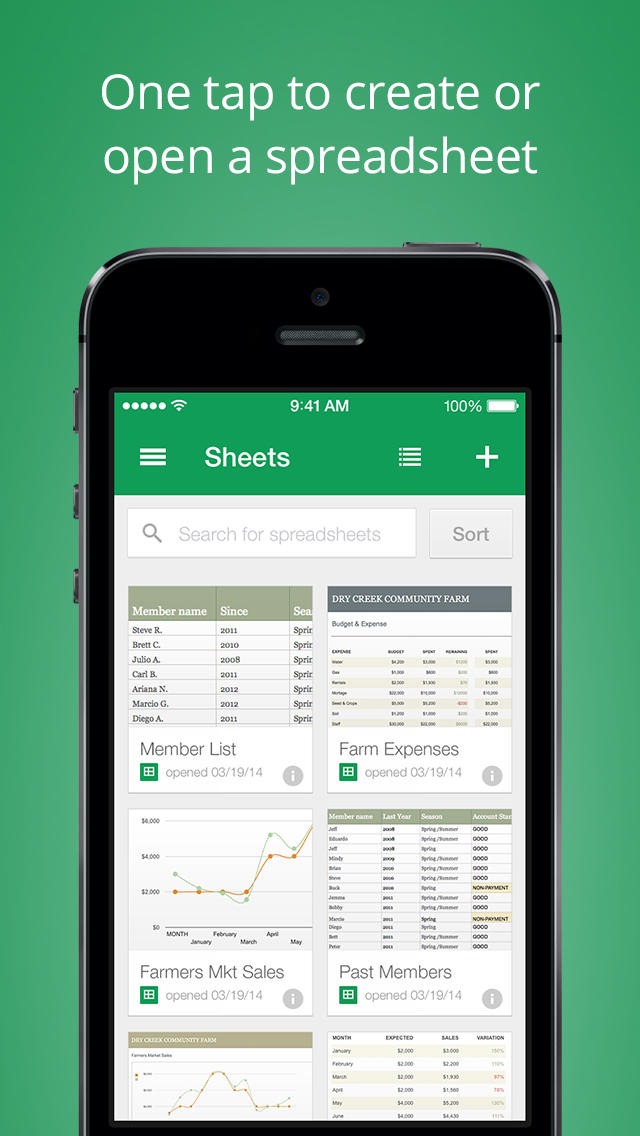 New 'Google Sheets' Spreadsheets App Released for iOS
