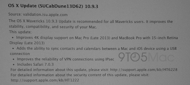 Apple Seeds New Build of OS X Mavericks 10.9.3 to AppleCare Employees