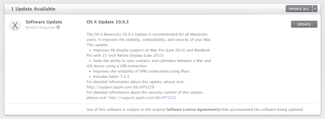 Apple Releases OS X Mavericks 10.9.3 With Improvements to 4K Support, iOS Syncing