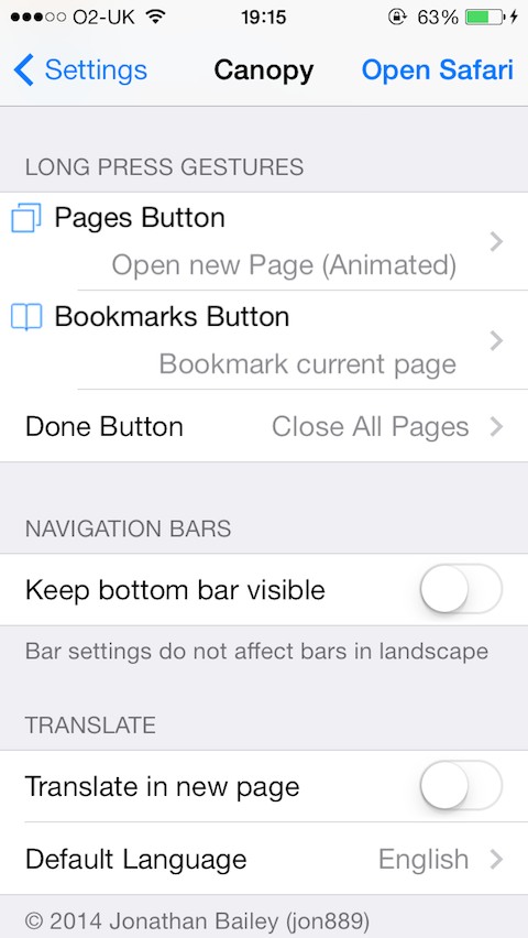 Canopy Tweak for iOS 7 Brings Dozens of New Features to Safari