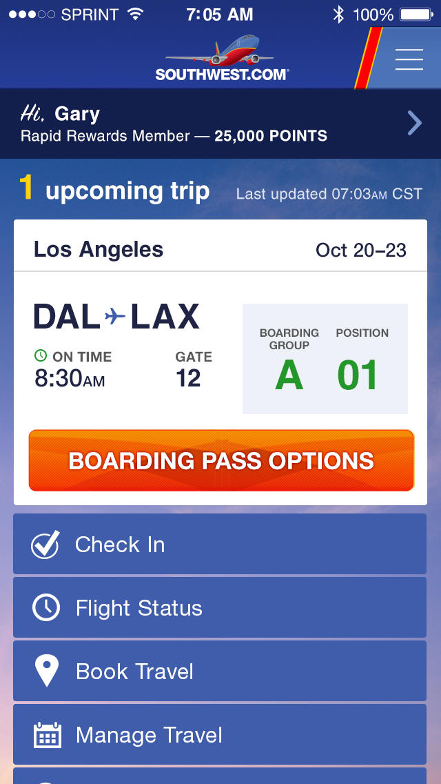 Southwest Airlines Updates App, Now Supports Mobile Boarding Passes at 28 Airports