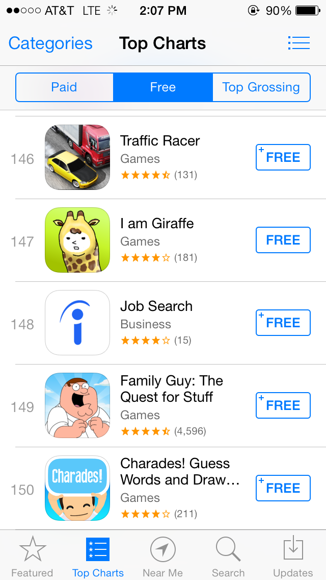 Apple Reduces Top Charts on iOS to 150 Apps