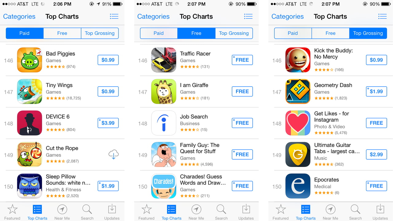 Apple Reduces Top Charts on iOS to 150 Apps - iClarified