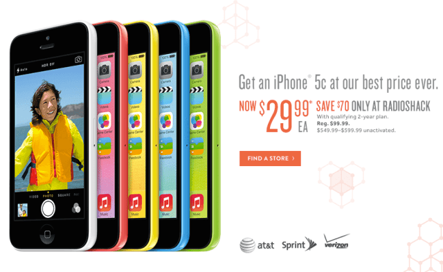 Radioshack Offering iPhone 5s for $79 On Contract, Free With Trade-In