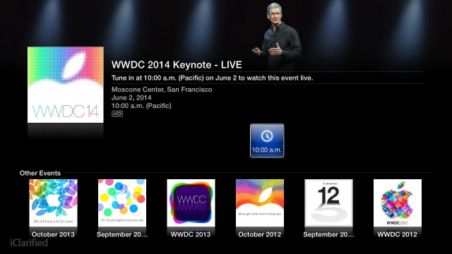 Apple Events Channel Added to Apple TV For Live Streaming of WWDC 2014 Keynote