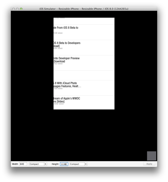 Xcode 6 Beta Features Resizable Simulators Hinting at Larger iPhones and iPads
