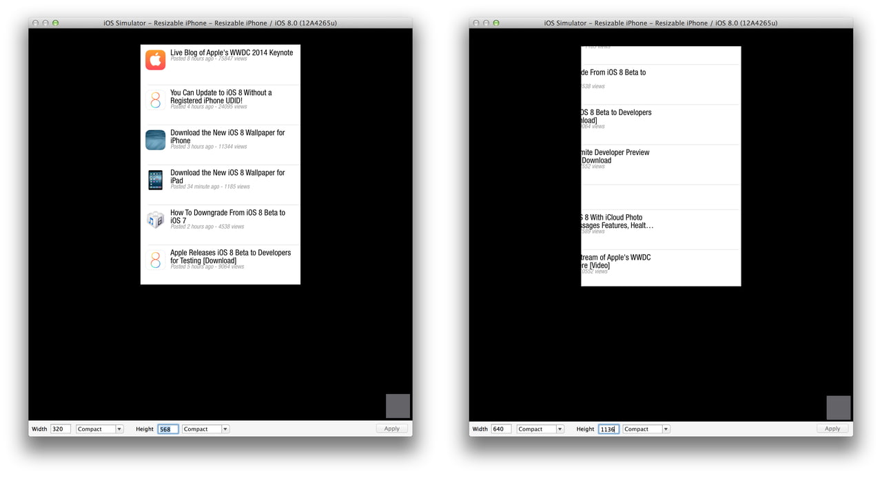 Xcode 6 Beta Features Resizable Simulators Hinting at Larger iPhones ...