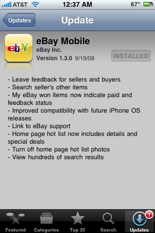 eBay App Updated for iPhone OS 3.0