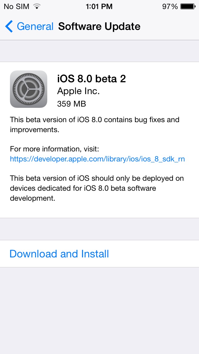Apple Releases iOS 8 Beta 2 to Developers for Testing