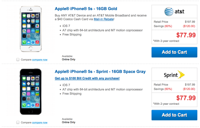 Costco Now Selling the iPhone 5s at a 60% Discount