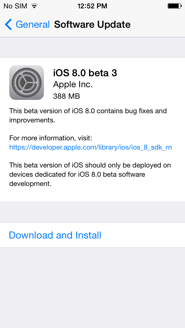 Apple Releases iOS 8 Beta 3 to Developers for Testing