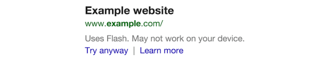 Google is Now Flagging Search Results With Flash Content for iOS and Android Devices