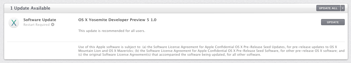 Apple Releases OS X Yosemite Developer Preview 5