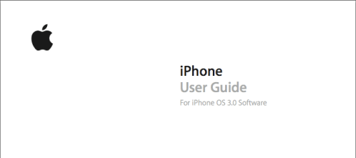 Apple publie le manuelle d&#039;utilisation de l&#039;iphone OS 3.0