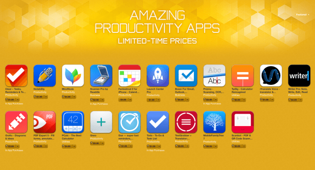 Apple Offers Limited-Time Prices on &#039;Amazing Productivity Apps&#039;