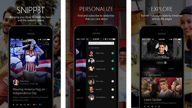 Microsoft Releases &lsquo;SNIPP3T&rsquo; Celebrity News App for iPhone - iClarified