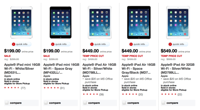 Target Discounts the iPad Mini to $199