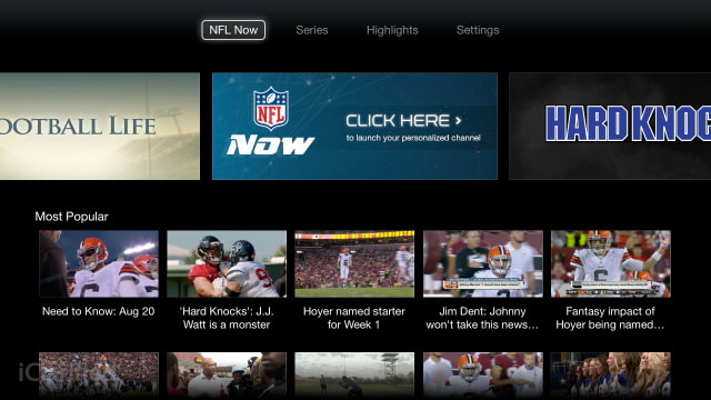 NFL Now Launches on Apple TV