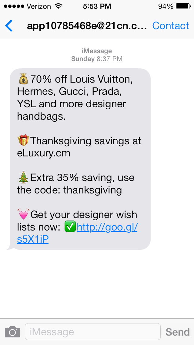 iMessage Now Accounts for Over 30% of All Mobile Spam Messages