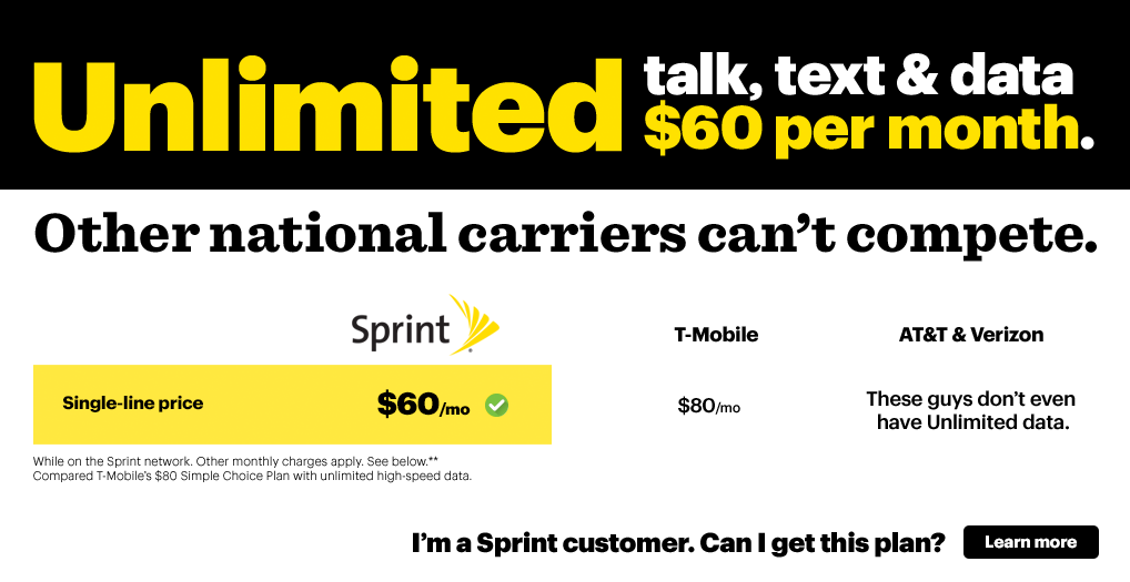 Sprint Launches New $60 Unlimited Plan
