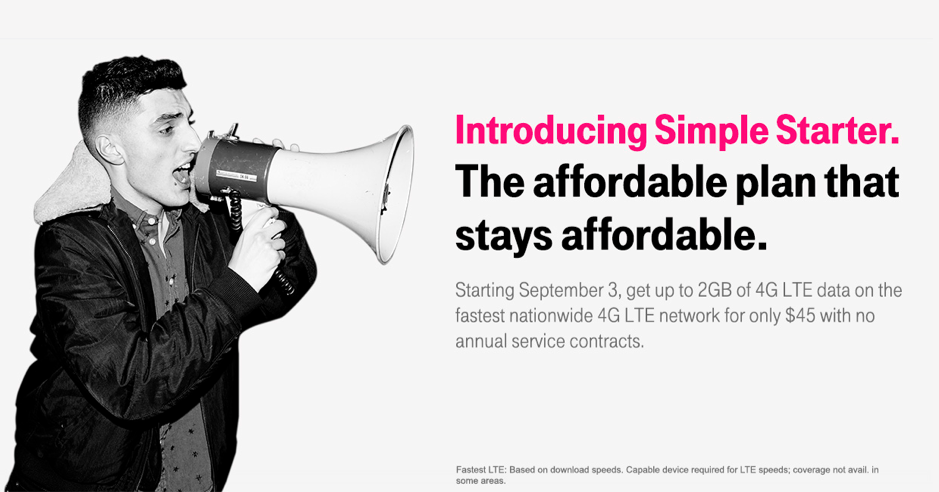 T-Mobile Quadruples Simple Starter LTE Data for Extra $5/Month