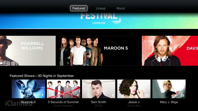 Apple Launches iTunes Festival 2014 Channel on Apple TV [Images]