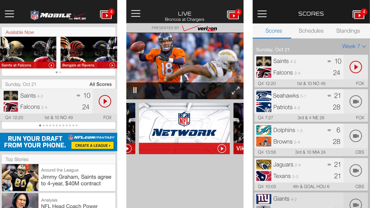 Neflo NFL Mobile App Updated With NFL Now, NFL Network Schedule, Additional ...