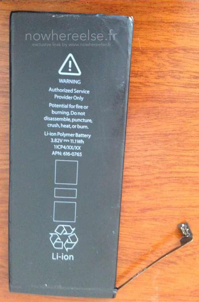 Leaked Battery for 5.5-Inch iPhone 6 Has Nearly Twice the Capacity of Apple&#039;s iPhone 5s Battery