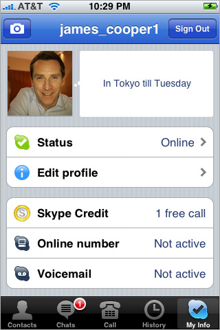 Skype v1.1 for iPhone 新增簡訊與語音留言功能