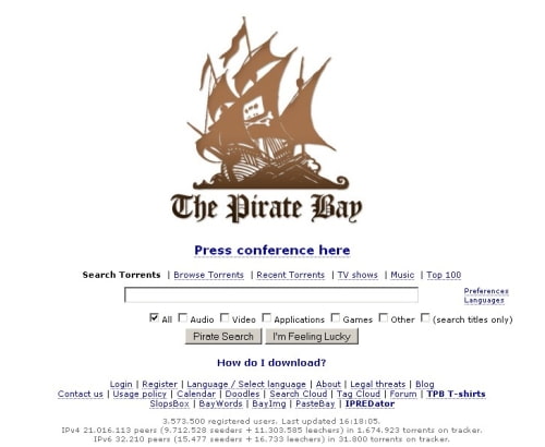 Le Site Intertnet &quot;The Pirate Bay&quot; Vendu A Global Gaming Factory