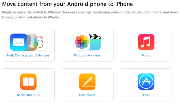 Apple Posts Guide on Moving Content from Android to iPhone