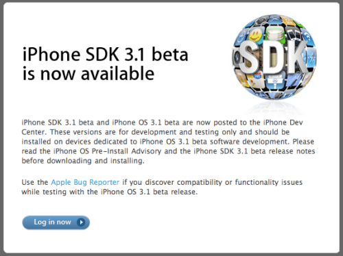 Apple libera iPhone OS 3.1 para desenvolvedores