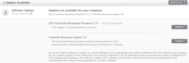 Apple Seeds OS X Yosemite Developer Preview 8 and OS X Yosemite Public Beta 3 for Testing