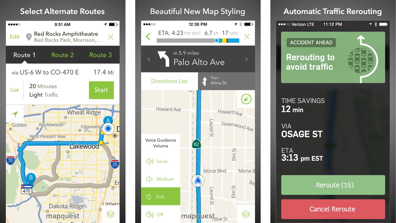 MapQuest Gets Alternate Routes, Improved Traffic Coverage, iOS 8 ...