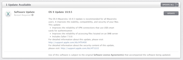 Apple Releases OS X Mavericks 10.9.5