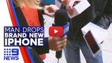 First Guy to Buy an iPhone 6 Accidentally Drops It Just Outside the Apple Store [Video]