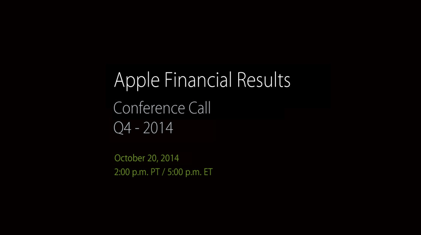 Apple to Report Fiscal Fourth Quarter Earnings on Monday, October 20th