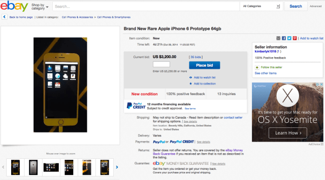 iPhone 6 Prototype Listed For Sale on eBay