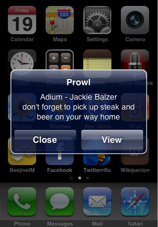 Prowl: Growl Client for the iPhone