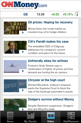 CNNMoney for iPhone, iPod touch