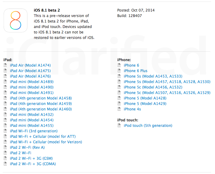 Apple Releases iOS 8.1 Beta 2 to Developers for Testing