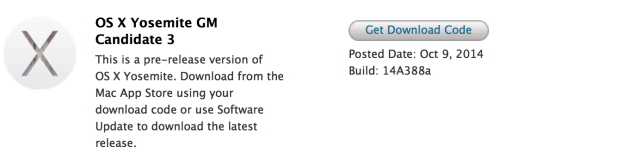Apple Releases OS X Yosemite GM Candidate 3.0 to Developers for Testing