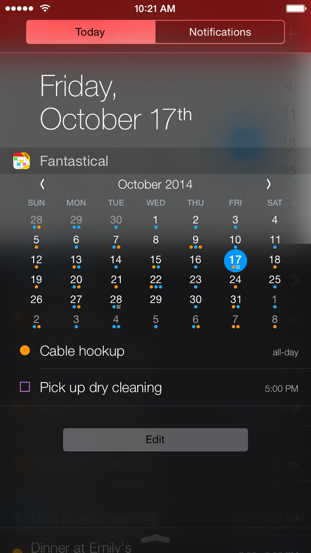 Fantastical 2 for iOS Gets Today Widget, App Extension, Interactive Notifications