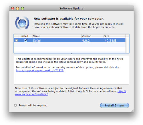 Apple Releases Safari 4.0.2