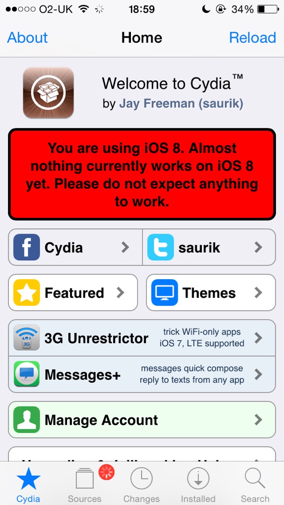 Saurik Releases iOS 8 Version of Cydia for Manual Download