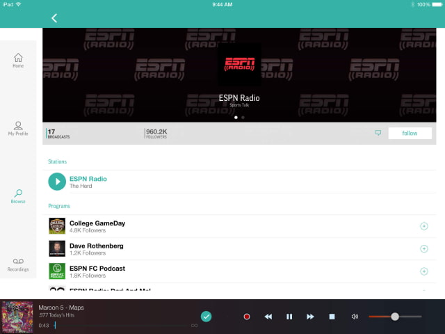 TuneIn Radio Pro Gets iPhone 6 and iPhone 6 Plus support, Hold and Resume, Threaded Playback