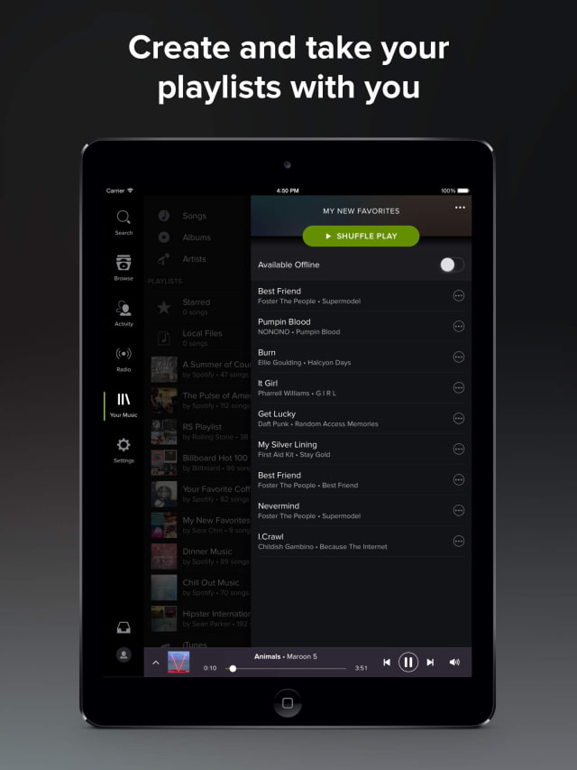 Spotify Brings Its New Look to the iPad