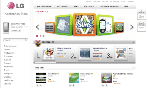 LG to Launch Mobile App Store Tomorrow