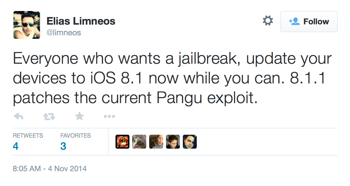 WARNING: iOS 8.1.1 Beta Patches Pangu Jailbreak